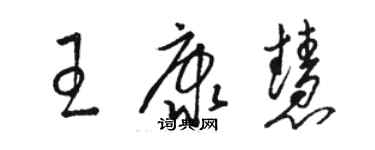 駱恆光王康慧草書個性簽名怎么寫