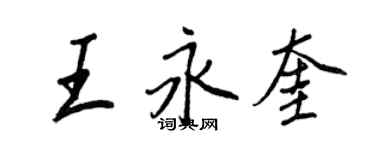 王正良王永奎行書個性簽名怎么寫