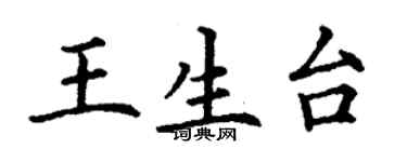 丁謙王生台楷書個性簽名怎么寫