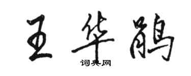 駱恆光王華鵑行書個性簽名怎么寫