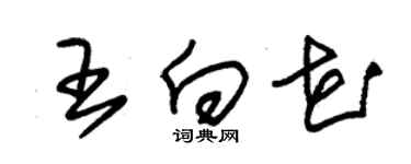 朱錫榮王向花草書個性簽名怎么寫