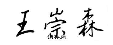 王正良王崇森行書個性簽名怎么寫