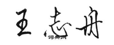 駱恆光王志舟行書個性簽名怎么寫