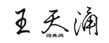 駱恆光王天涌行書個性簽名怎么寫