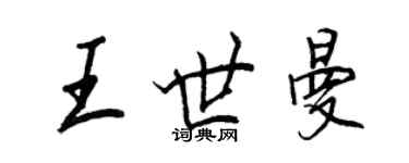 王正良王世曼行書個性簽名怎么寫