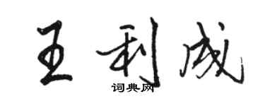 駱恆光王利成行書個性簽名怎么寫