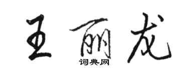 駱恆光王麗龍行書個性簽名怎么寫