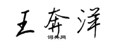 王正良王奔洋行書個性簽名怎么寫