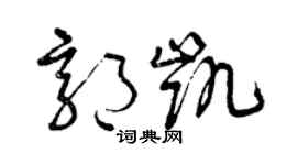 曾慶福郭凱草書個性簽名怎么寫