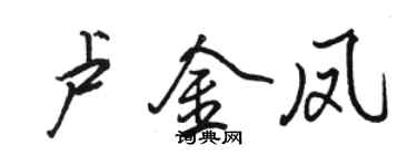 駱恆光盧金鳳行書個性簽名怎么寫
