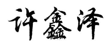 胡問遂許鑫澤行書個性簽名怎么寫