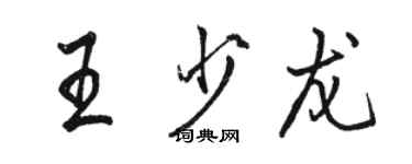 駱恆光王少龍行書個性簽名怎么寫