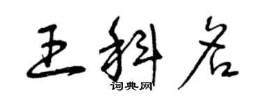 曾慶福王科名草書個性簽名怎么寫
