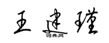 梁錦英王建瑾草書個性簽名怎么寫