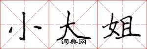 侯登峰小大姐楷書怎么寫