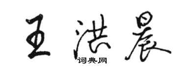 駱恆光王洪晨行書個性簽名怎么寫