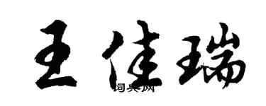 胡問遂王佳瑞行書個性簽名怎么寫