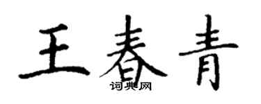 丁謙王春青楷書個性簽名怎么寫