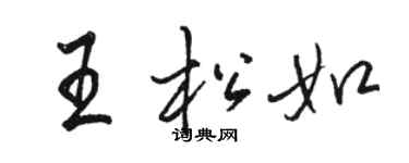 駱恆光王松如行書個性簽名怎么寫