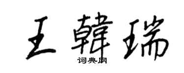 王正良王韓瑞行書個性簽名怎么寫