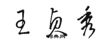 駱恆光王貞秀草書個性簽名怎么寫