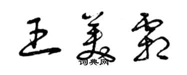 曾慶福王美霜草書個性簽名怎么寫