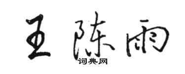 駱恆光王陳雨行書個性簽名怎么寫