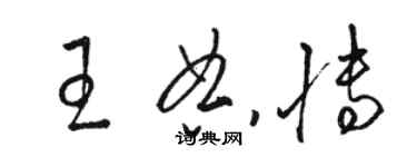 駱恆光王典博草書個性簽名怎么寫