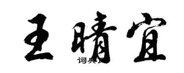 胡問遂王晴宜行書個性簽名怎么寫