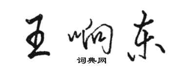 駱恆光王響東行書個性簽名怎么寫