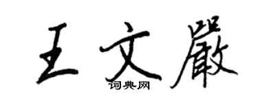 王正良王文嚴行書個性簽名怎么寫