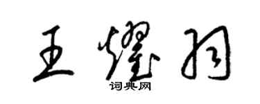 梁錦英王耀羽草書個性簽名怎么寫