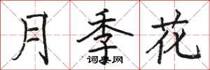 駱恆光月季花楷書怎么寫