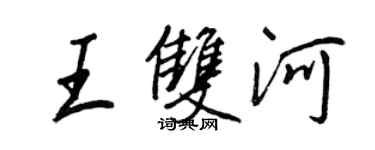 王正良王雙河行書個性簽名怎么寫