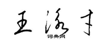 梁錦英王泳才草書個性簽名怎么寫