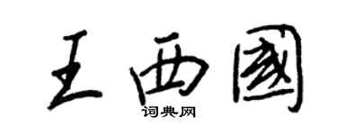 王正良王西國行書個性簽名怎么寫