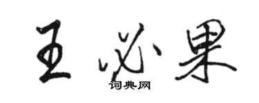 駱恆光王必果行書個性簽名怎么寫