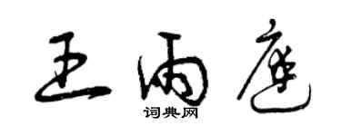 曾慶福王雨庭草書個性簽名怎么寫