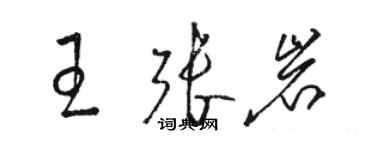 駱恆光王張岩草書個性簽名怎么寫