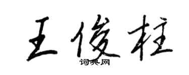 王正良王俊柱行書個性簽名怎么寫