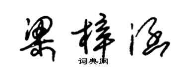 朱錫榮梁梓涵草書個性簽名怎么寫