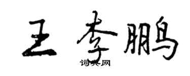 曾慶福王李鵬行書個性簽名怎么寫
