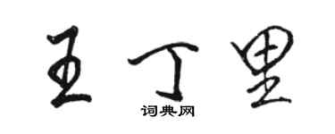 駱恆光王丁里行書個性簽名怎么寫