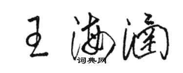 駱恆光王海涵草書個性簽名怎么寫