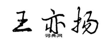 曾慶福王亦揚行書個性簽名怎么寫