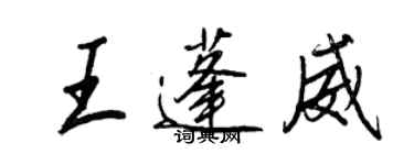 王正良王蓬威行書個性簽名怎么寫