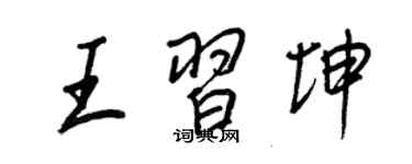 王正良王習坤行書個性簽名怎么寫