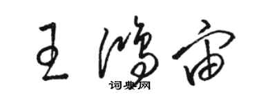 駱恆光王鴻宙草書個性簽名怎么寫