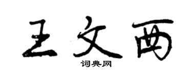 曾慶福王文西行書個性簽名怎么寫