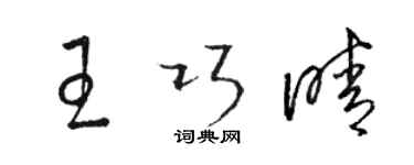 駱恆光王巧晴草書個性簽名怎么寫